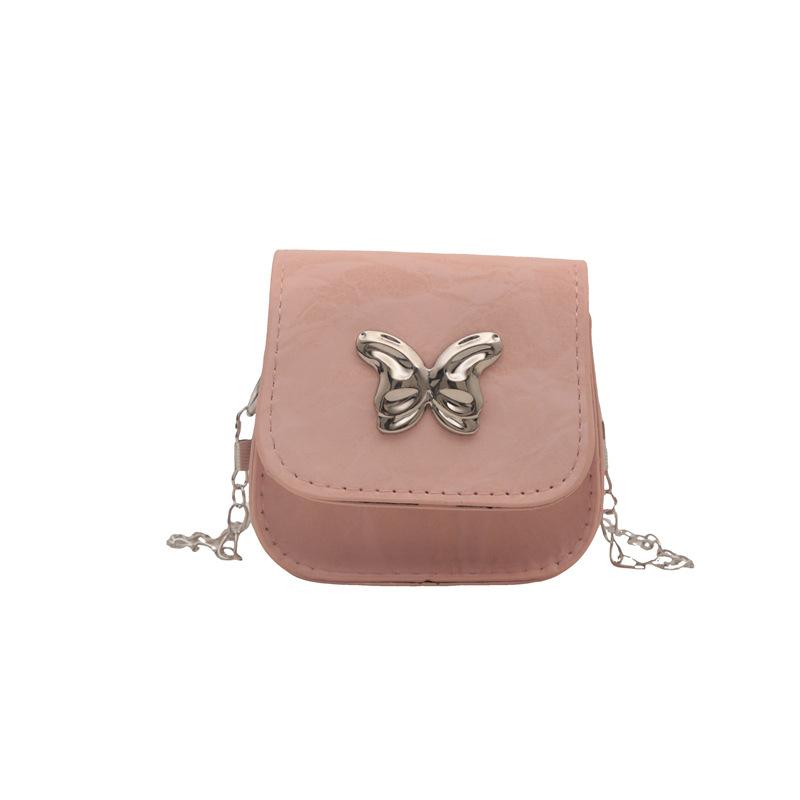 Foreign style new fresh and sweet small square bag butterfly decoration mini texture chain crossbody red envelope