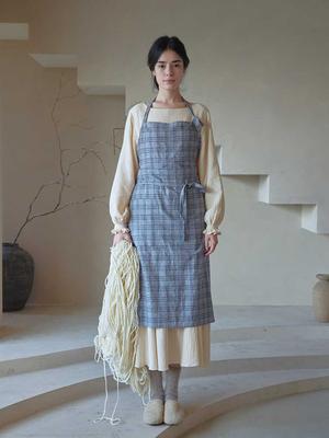 Ho`me Vintage Linnen Geruite Schort