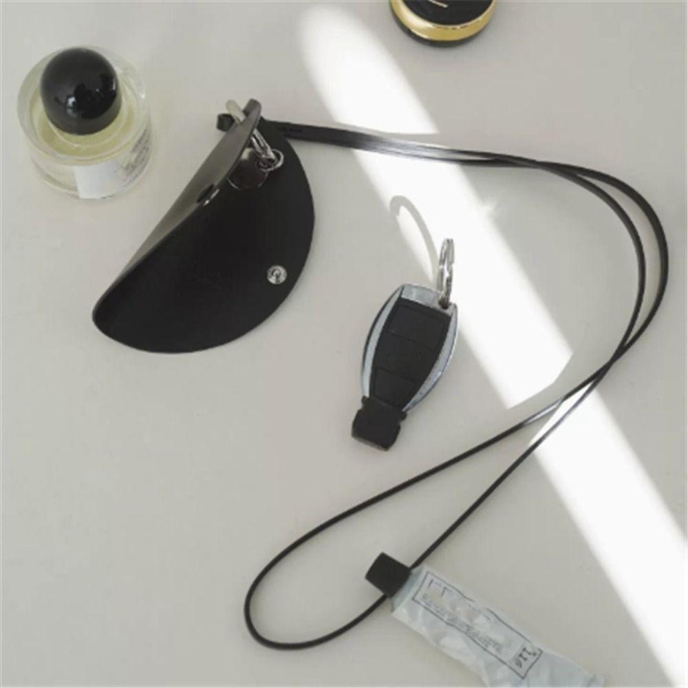 Halsketting Halve Maan Sleuteletui Trui Ketting Pu Leer Sleutel Tas Lange Leren Ketting Meisje