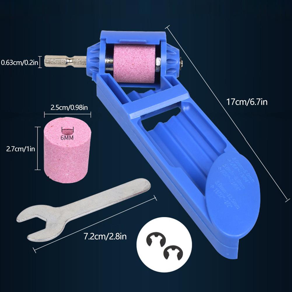 Multi-Size Fit Drill Bit Sharpening Kit Portable Twist Drill Sharpener Attachment for Power Drill Handheld Grinder for Sharpening Blunt Drill Bits