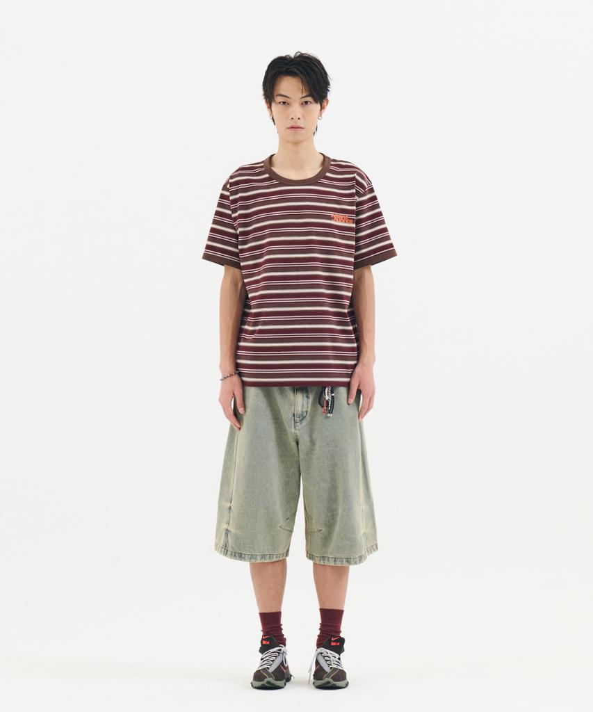 Nontai Multi Stripe Ringer Tee (Wine)