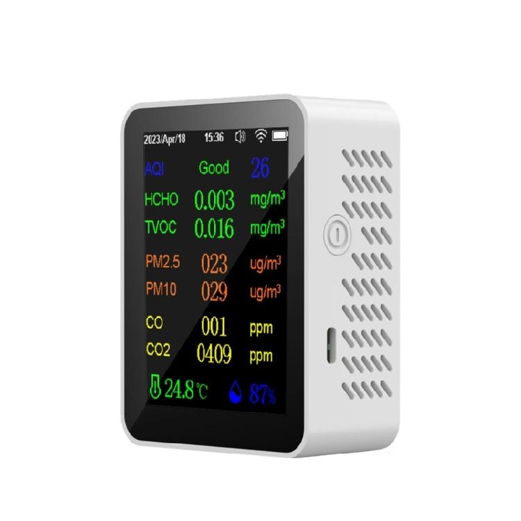 

Air Quality Monitor AutomationsAlarm Detector Temperature Humidity Sensors Meter білий