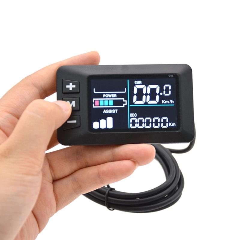 Electric Scooter Speedometer Odometers Color Display for 22.2mm Handlebar 24-48V LCD Display Control Panel 6Pin Plug