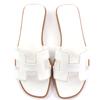 Makellose HERMES Sandalen Sandalen oran weiß Box Schal Leder Damen 34.5 Gebraucht
