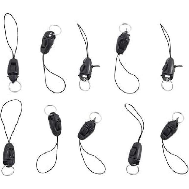 10Pcs Black Detachable Buckle Mobile Phone Accessories, Small Sling Anti-Lost Lanyard Cords, Pendant Buckle Small Sling, Used for Mobile Phone