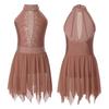 Figure Skating Dress for Girls Shiny Rhinestone Ice Skating Dress Ballet Dance Leotard Dress for Competition Costume