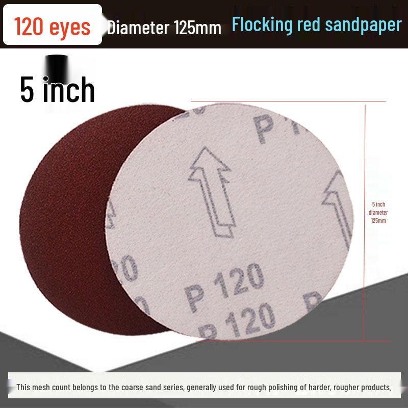 5-inch Self-Adhesive Flocked Sandpaper Disc for Sanding and Grinding (125MM)