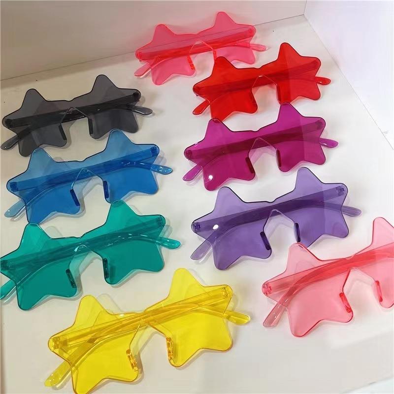 New Borderless Five-Pointed Star Sunglasses Women'S Brand Designer Candy Color Sun Glasses Men'S Outdoor Hip-Hop Eyewear Uv400