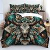 2/3Pcs Bohemian Bull Skull Duvet Cover Set,With Pillowcase Multi Size Bedroom Bedding Decor,Bohemia Rural Style Bedroom Decor
