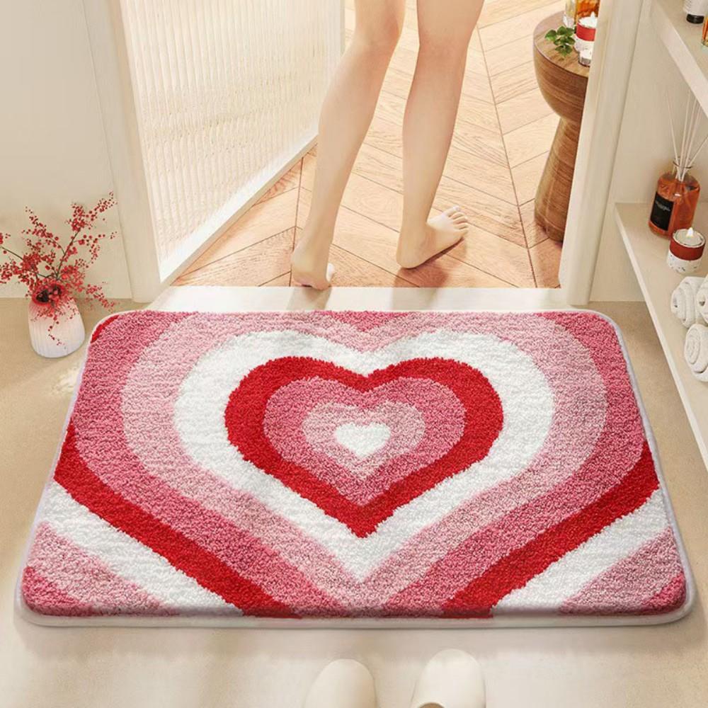 Cute Fun Angel Wings Bathroom Carpet Pink Love Wave Edge Design Bathroom Bedroom Entryway Carpet Ins Style Home Decor