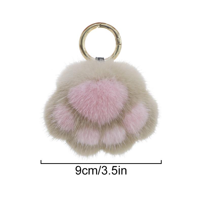 1 stk anheng Kawaii hengende dekor søt nøkkelring fluffy plysj nøkkelring tilbehør Cat Claw