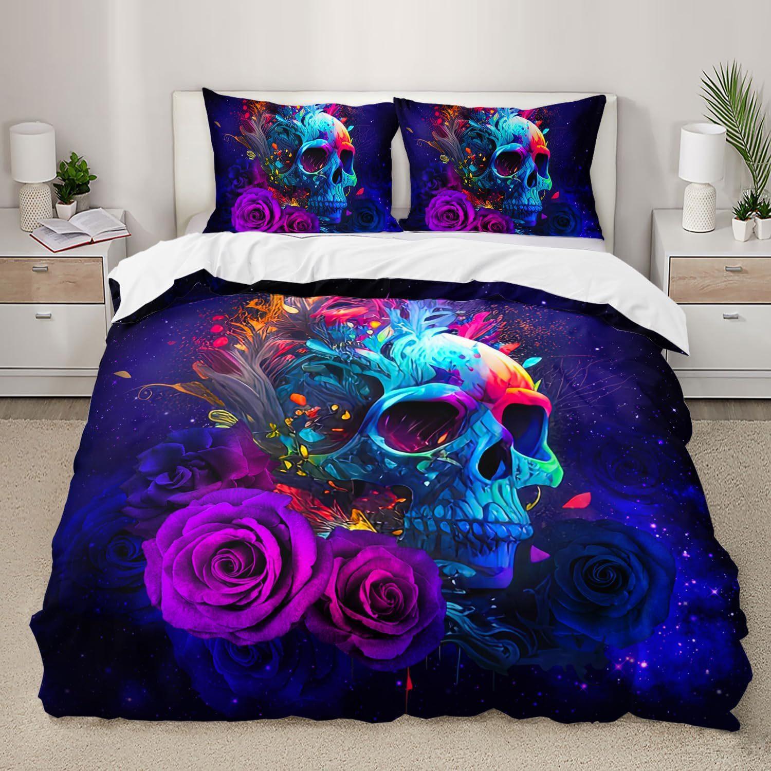 

Home Textiles Three-Piece Purple Halloween Cartoon Digital Printing Quilt Pillowcase Bedding 90 * 200