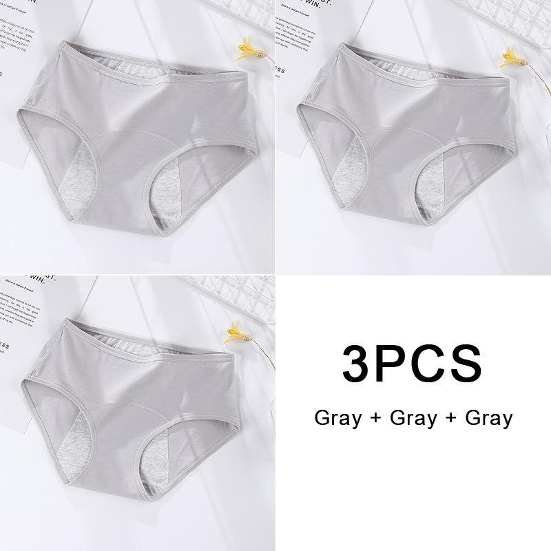 3PCS/set Women's menstrual briefs large flow postpartum water absorption leakproof briefs women's pure cotton menstrual briefs