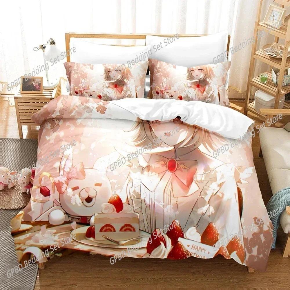 Luxury New 3D Print Anime Danganronpa Bedding Set,Duvet Cover Bed Set Quilt Cover Pillowcase,King Queen Twin Size Girls Adults