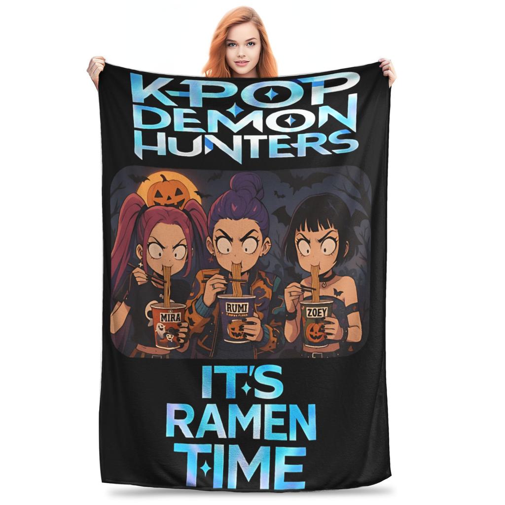 Saja Boys Kpop Hunter Halloween Blankets Quality Soft Warm Bedding Throws Autumn Girls Boys Couch Bed Street Trend Bedspread
