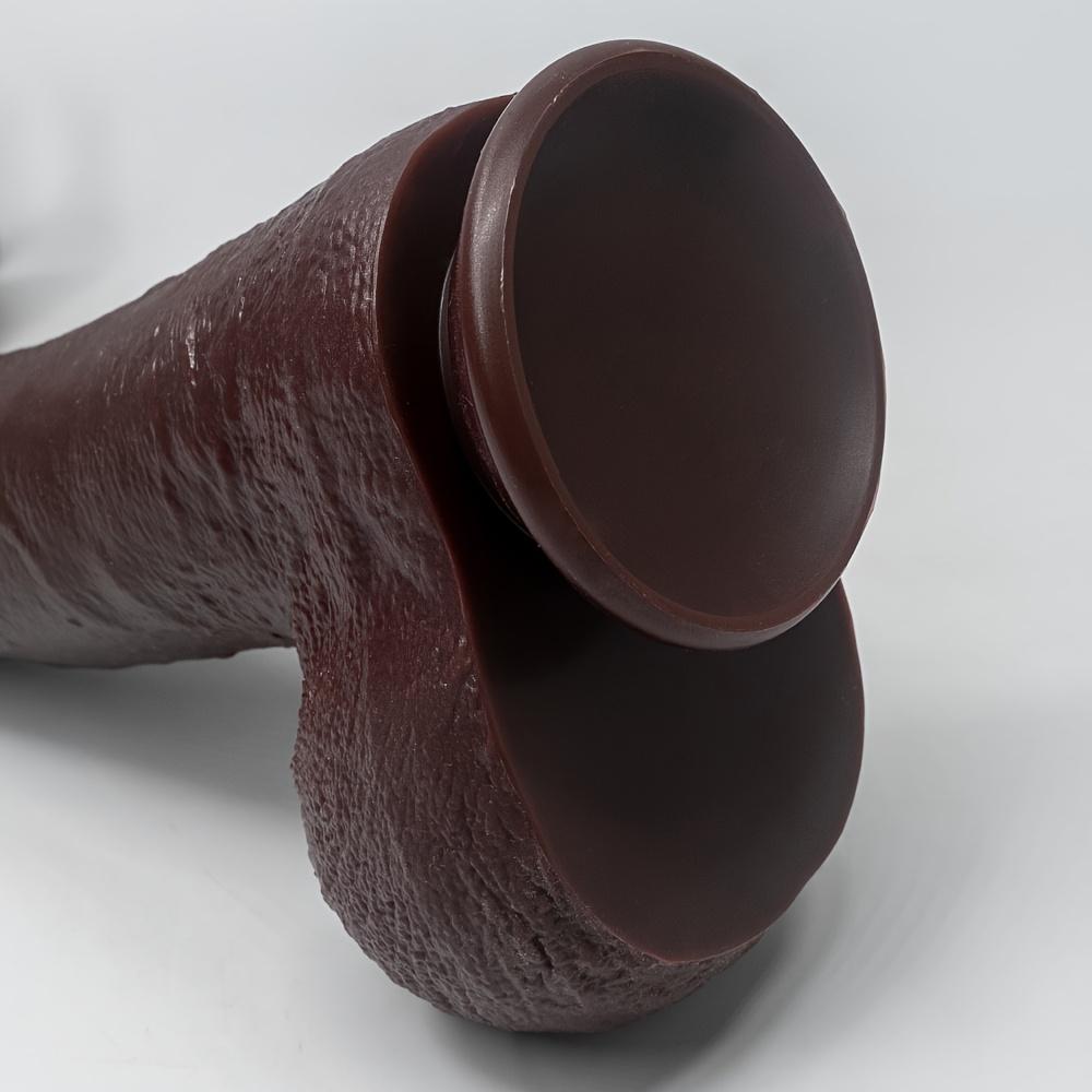 Scimitar Dildo – Extra Large Curved Silicone Dildo with Double Density, Realistic Veins, Strong Suction Base, Adult Sex Toy for Couples