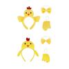 3Pcs Funny Chicken Headband Set Costume Hairpiece For Halloween Parties And Costume Role Play Accessories