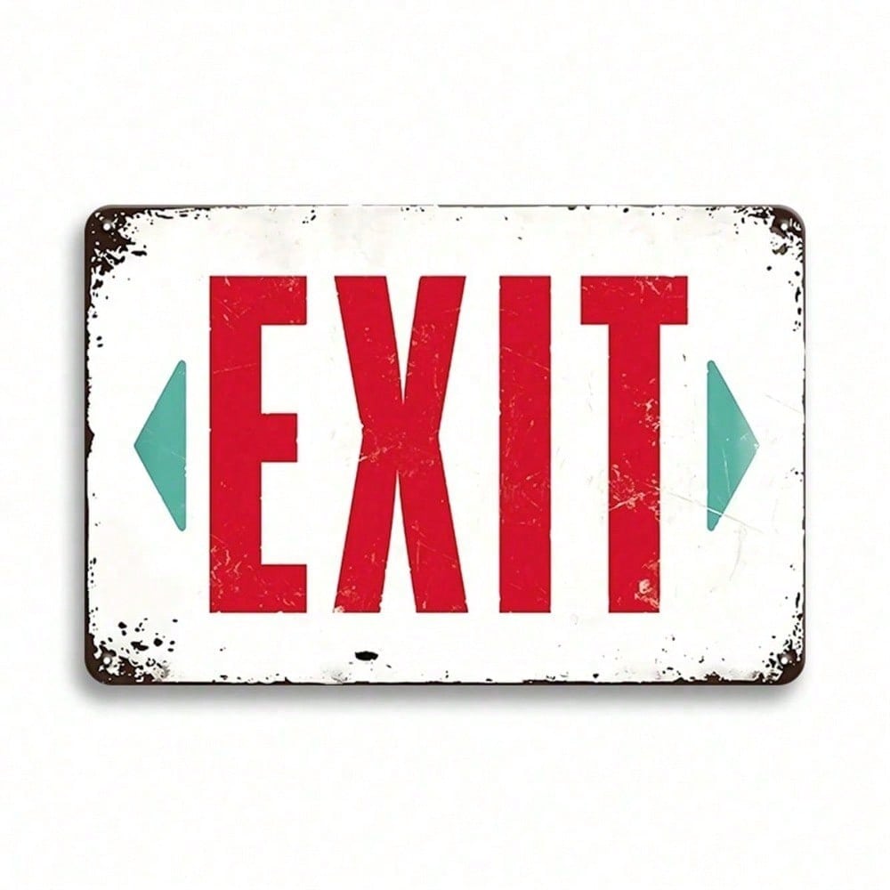 

Vintage EXIT Metal Tin Sign Retro Wall Art Decor Home Bar Cafe Garage 12x8 Inch 20x30cm разноцветный