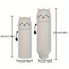 2-in-1 Expandable Silicone Pencil Case & Desk Organizer, Cute Cat Design for School Office Home, Soft Durable Stationery Storage