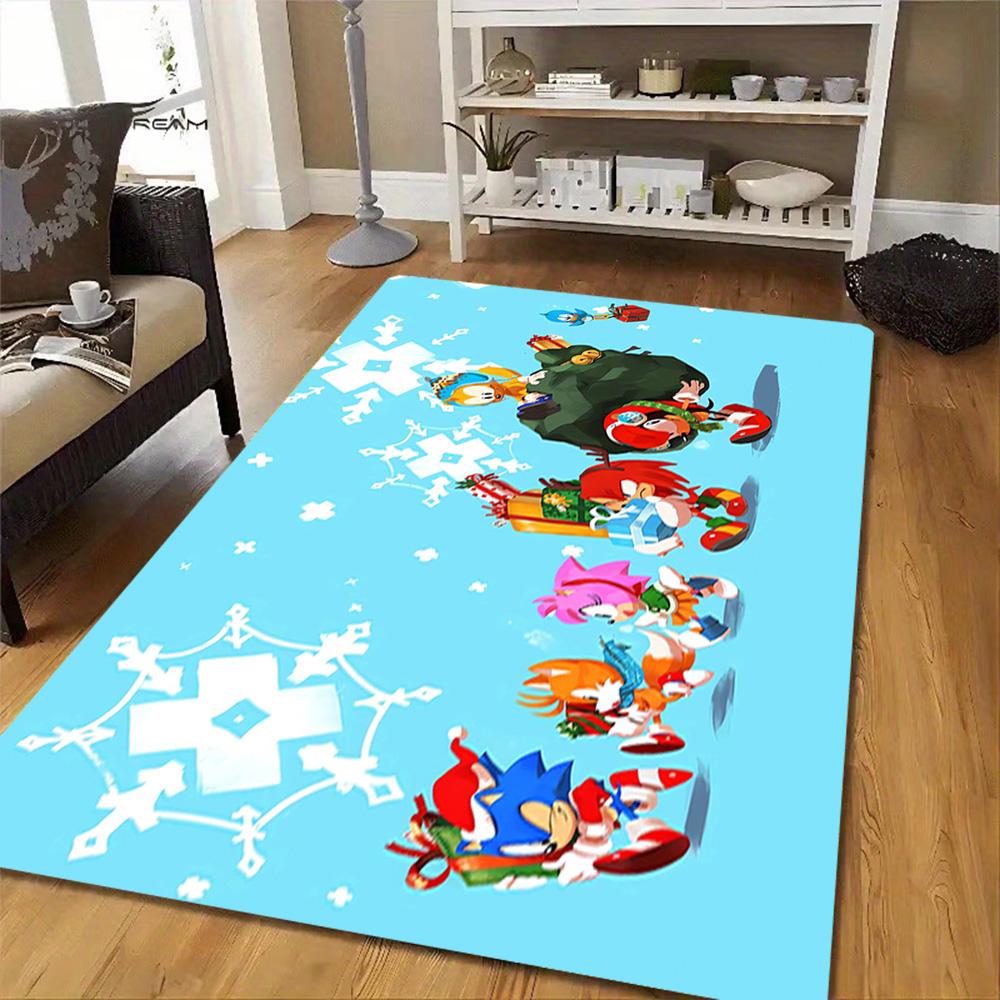 Sonic The Hedgehog Characters Decoration,Carpet,Living Room,Bedroom, Non-slip,Square rug