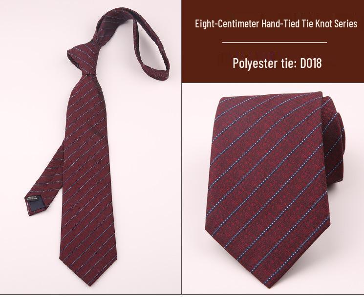8cm Men's Formal Striped Plaid Tie for Business, Wedding, or Professional Wear - Black or Red, Korean Style