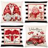 Rose Love Pillow Cover Valentine's Day Letters Couple Home Cushion Cover Sofa Bedroom Cushion
