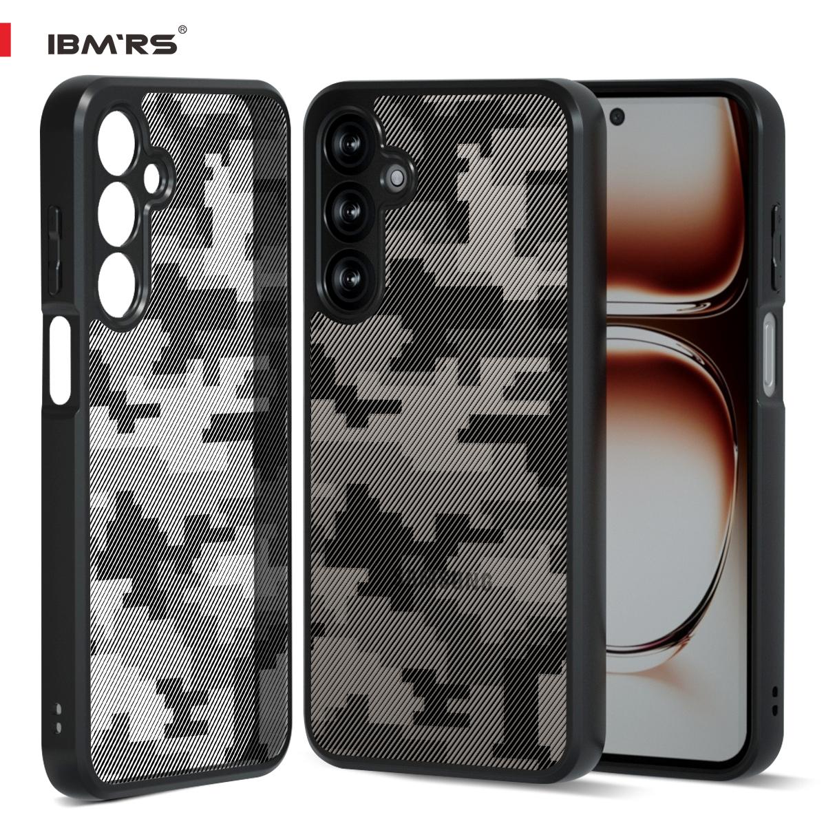 

(Comes with wrist strap)IBMRS Genuine Official Stand for Samsung Galaxy M35 Case,Shockproof Matte Translucent Phone Case, Camo Black