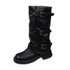 French Premium Stacking Boots Women's 2025 Summer New Retro Slim Platform Knight Boots Temperament Commuter Martin Boots