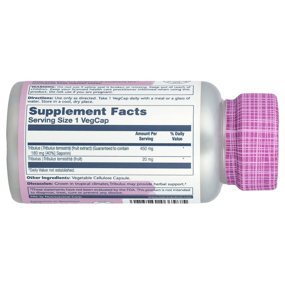 Solaray Tribulus Fruit Extract 450 mg Veggie Capsules, 60 Count