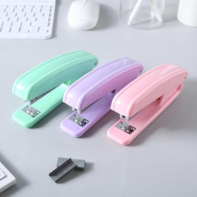 Large Macaron Color Desktop Stapler, Universal 12-Needle, Labor-Saving Design
