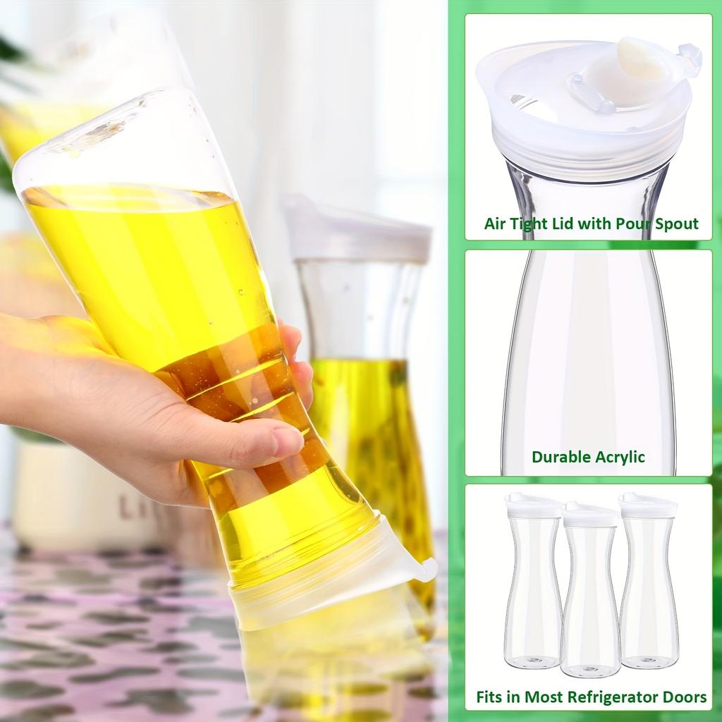 1/3pcs Large Capacity Water Jug Beverage Juice Container With Lid for Cold Drinks Fridge Plastic Water Pot Home Iced Tea Kettle