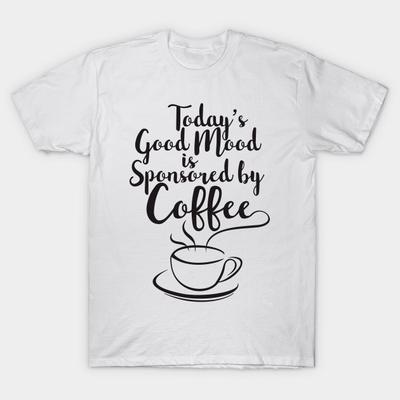 T-Shirt Damen Gesponsert von Kaffee Harajuku Print Kawaii T-Shirt Sommer Kurzarm Damen T-Shirt Top Tee