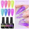 Mtssii 7ml  Snow Flake Gel Nail Polish UV LED Semi Permanent Pink Purple Glitter Snow SequinsGel Nails Art Design Varnish Manicure