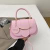 Women Handbag Curved Satchel Bag Removable Round Pendant Crossbody Shoulder Bag Fashion PU Leather Purse