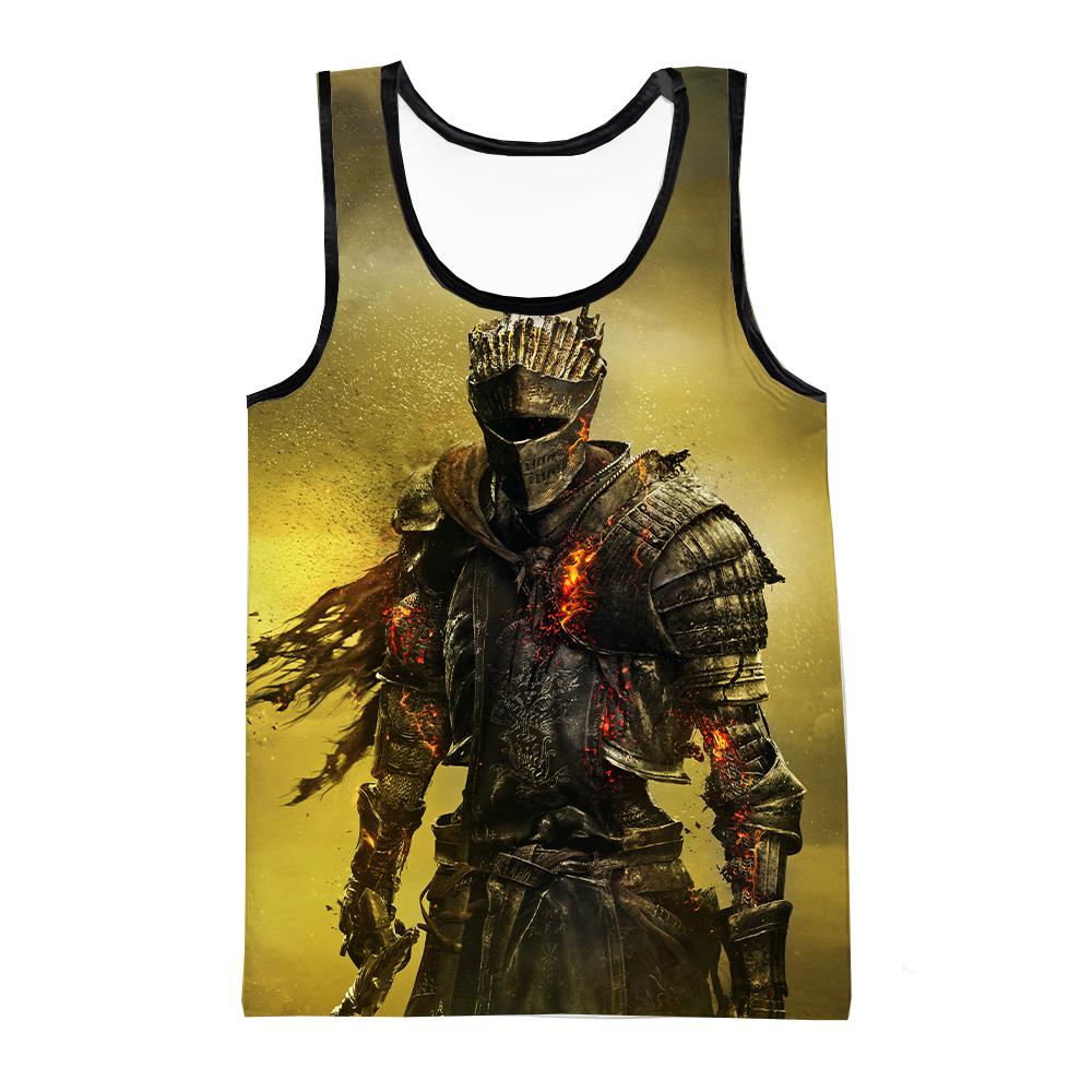 Summer Dark Souls Game 3D Print Tank Tops Men's Fashion Oversized Sleeveless Tank Top Bodybuilding Fitness Gym Vest Man Clothing