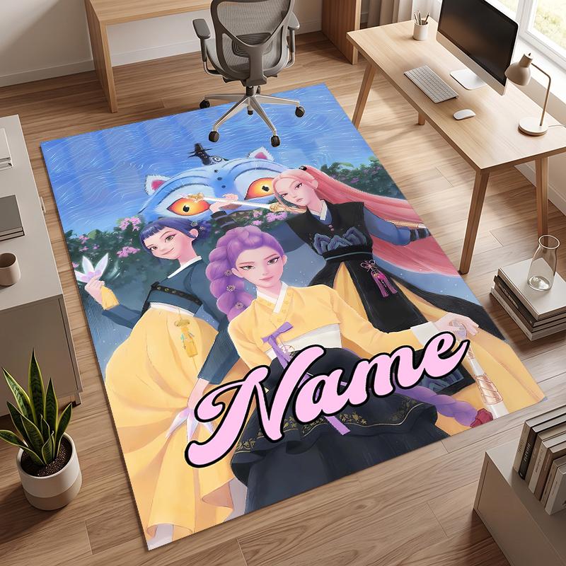 HUNTRIX (77) Personalized Name Office Carpet Stylish Decor for Living Room Bedroom Kitchen