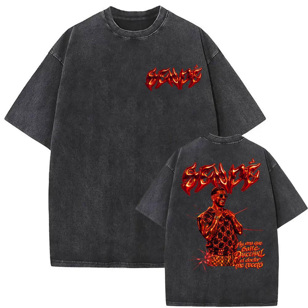 Rapper Ryan Castro Sende Album Tour Cover T Shirt Men Women Fashion Hip Hop Vintage Washed Tshirts Comfort Cotton T Shirts