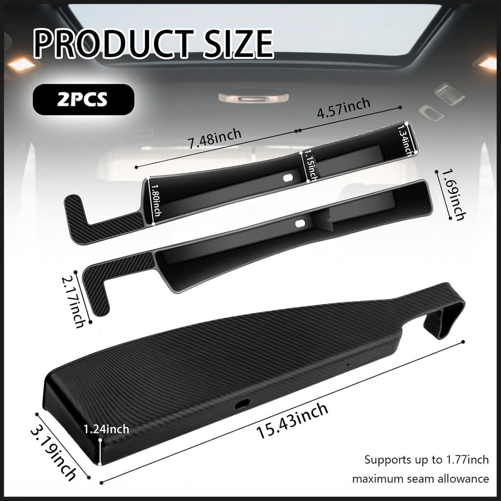2PCS Car Seat Gap Filler Organizer With Charging Port,Upgrade Cars Gap Filler With Larger Storage Space Reducing Item Loss,Flexible No Drop Seat