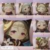 Sayu Genshin Impact Cute Cushion Cover Natural Linen Organic Fabric Double-Sided Printing Sofa Home Decor Gift Pillow Case