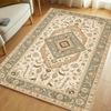 Persian Diamond Flower Area Rug Non Slip Floor Carpet for Living Room Bedroom Study American Retro Home Decor