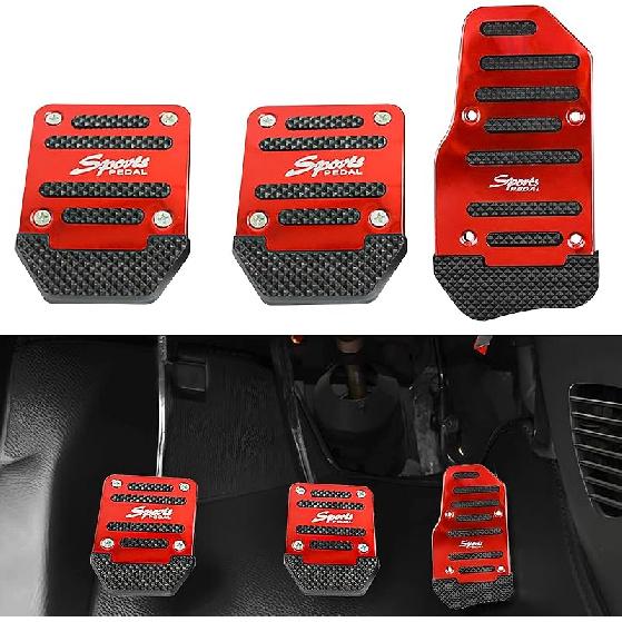 Pack-3 Car Non-Slip Pedal Pads Set, Accelerator Pedal Covers, Car Brake Pedal Protectors, Automobile Universal Replacement Accessories, For Most