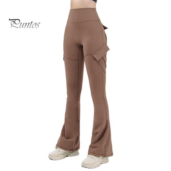 

Жіночі розкльошені штани Еластична висока талія Широкі штанини Повсякденні штани з накладними кишенями Однотонні штани карго для щоденного носіння S