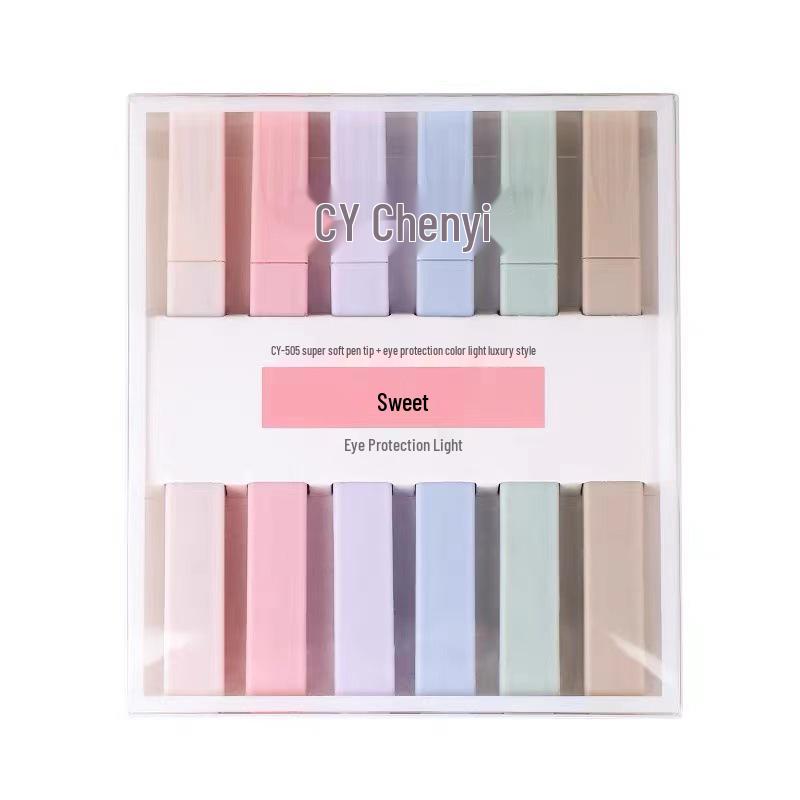 Creative 6-Color Soft Tip Highlighter Set for Journaling and Students
