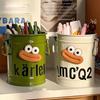 Cartoon Pen Holder Large Capacity Cute Simple Retro Storage Bucket for Student Desk Office