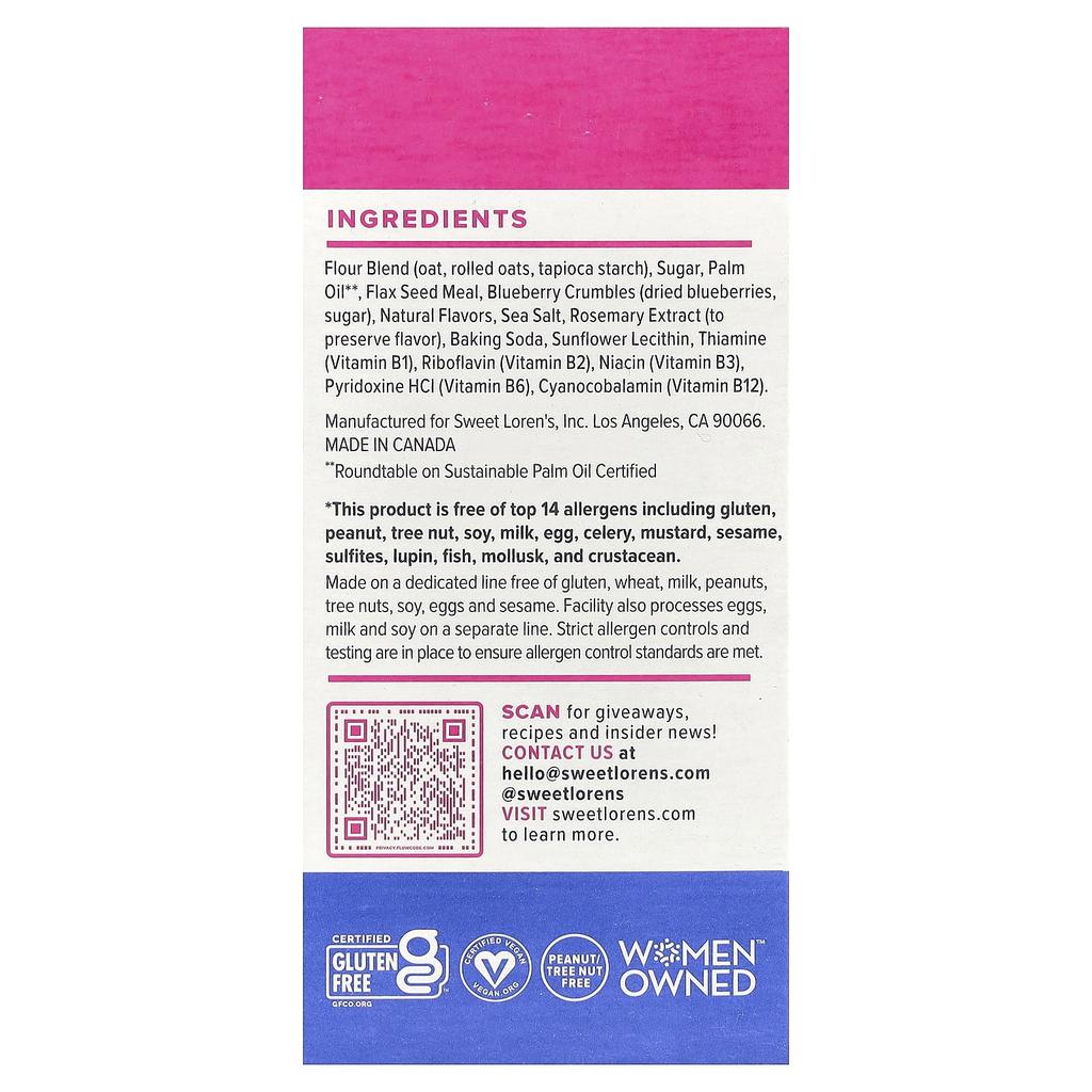 Sweet Loren's Breakfast Biscuits, Blueberry, 5 Pack, 45g (1.6oz) Each