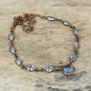 Faceted Tanzanite Quartz Necklace Electroformed Copper Necklace  Gemstone Jewelry Adjustable Chain Necklace Handmade Electroformed Jewelry