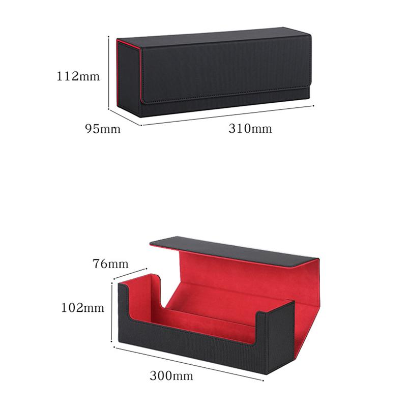B03B-PU Card Deck Case Card Deck Storage Box Magnetic Closure Card Holder For Magnetic Game Cards Black