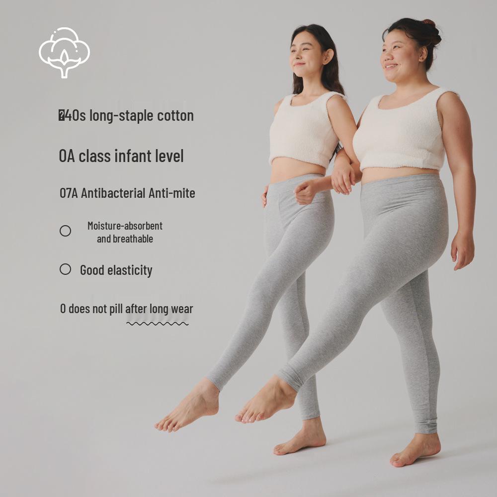 Women's High Waist Cotton Long Johns - Thin, Warm, Plus Size Leggings for Autumn