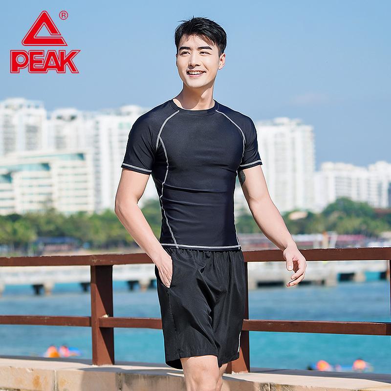 Peak Classic Printed Fashion Sports Summer Mid Waist Casual Shorts Men Shorts Black YS00302D