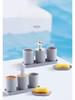 Five-Piece Bathroom Set with Gargle Cup and Toiletries Tray